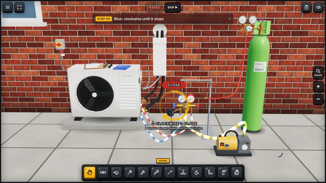 AC Install Pro simulator: a split air conditioning install scene in 3D